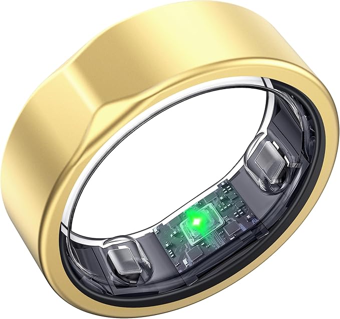 SEEKZERO Smart Ring for Women Men, Titanium Fitness Ring with Heart Rate, Stress & Sleep Monitoring,Step & Calorie Counter, 5ATM Waterproof for iPhone and Android,No Subscription Fee (Rose Gold, 10)