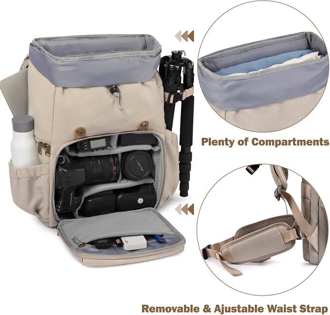 BAGSMART Camera Backpack, DSLR Camera Bag, Waterproof Camera Bag Backpack - Image 2