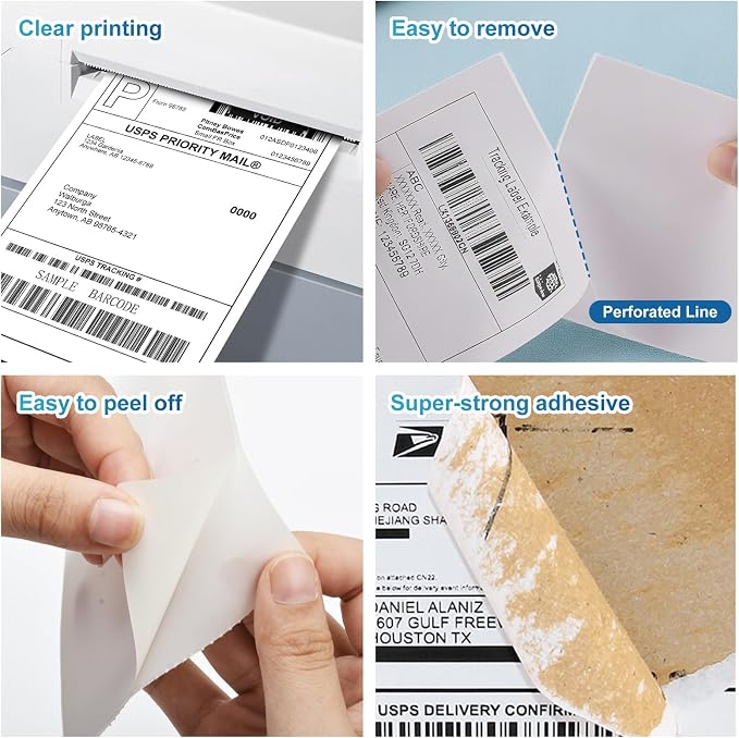 9527 Product 4" x 6" Zebra Fanfold Direct Thermal Shipping Labels, 2 Stacks - Image 5
