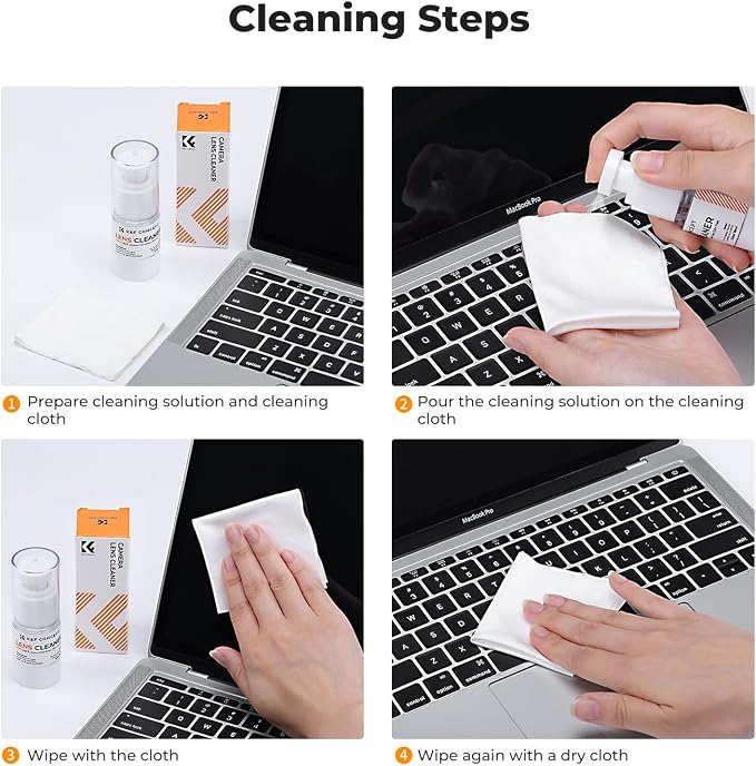 K&F CONCEPT Spray and Microfiber Lens Cleaner Care Kit, | Non-Flammable Camera - Image 3