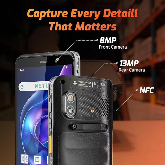 NETUM Android 14 Handheld Barcode Scanner Mobile Computer, Q900 with Honeywell HS7 Engine, 1D/2D Scanning, 5.99" HD Touchscreen, Wi-Fi & 4G LTE – Ideal for Warehousing, Logistics & Asset Tracking