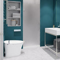 ANZZI 70" x 24" Frameless Frosted Shower Door in Brushed Nickel, Passion Water Repellent Glass Door with Seal Strip Parts and Handle, 5/16 Glass Hinged Shower Door with Handle (SD-AZ09-01BN-F)