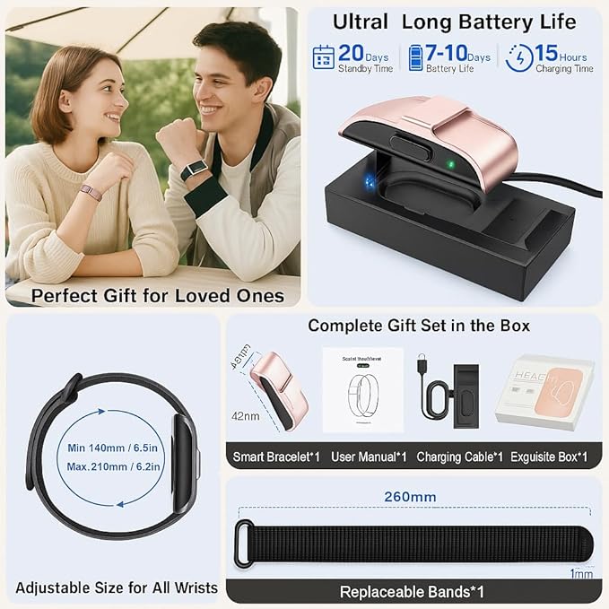 SEEKZERO Sleep Tracker, Activity & Fitness Trackers | Health Smart Bracelet 24/7 Heart Rate | Step & Calorie Counter | IP68 Waterproof Activity Tracker for Family & Friends-No Subscription Fee