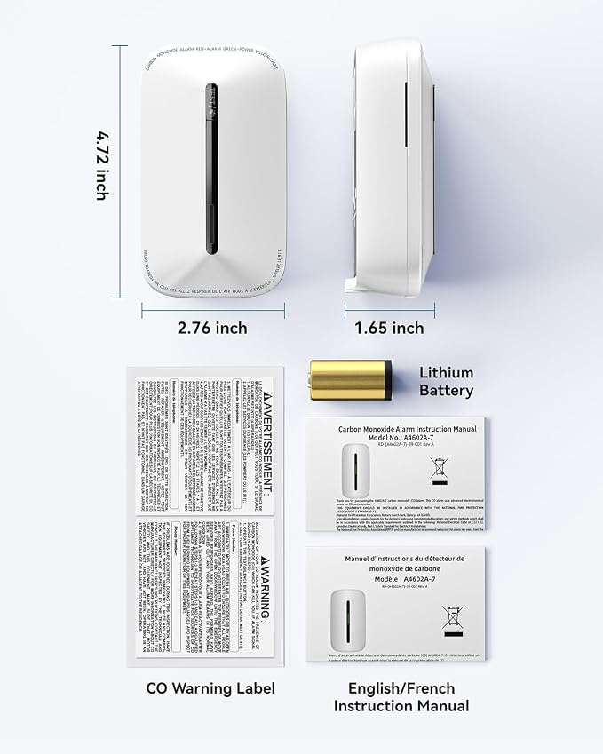 SITERWELL Plug in Carbon Monoxide Detector 10 Year Battery, CO Alarm Detectors - Image 9