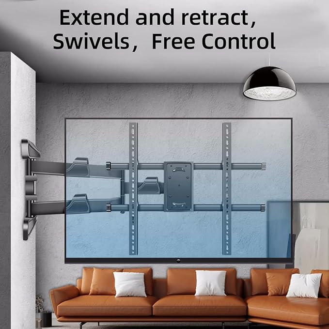 XinleTech 35 Inch Long Arm TV Wall Mount for 37-75 Inch TVs,Full Motion Corner Mount with Extension,±90°Swivel,Tilt&Level Adjust,Max VESA 800x600mm,Heavy-Duty TV Mount,XL-DY858S