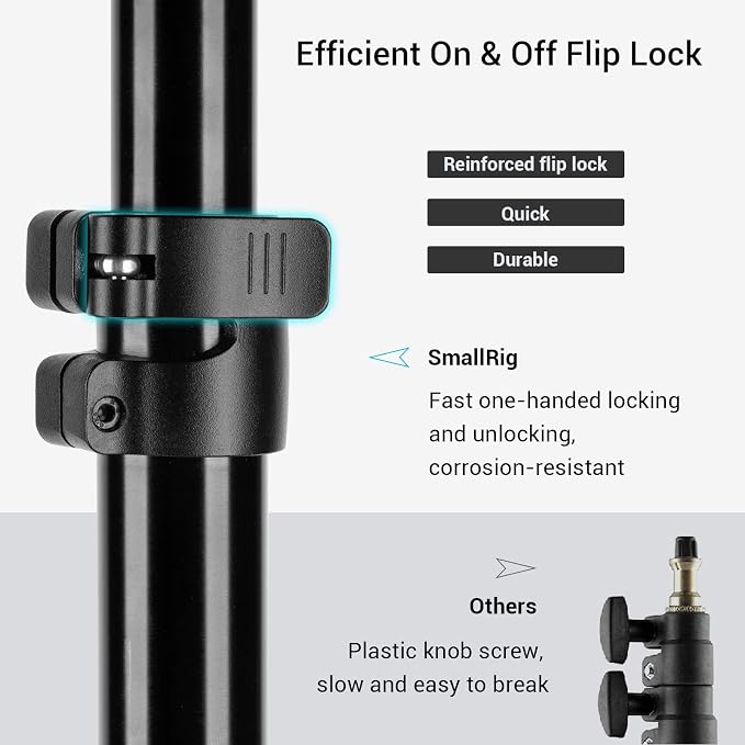 SMALLRIG Photography Light Stand 110"/9.2ft/280cm, Air-Cushioned Aluminum Photo - Image 6