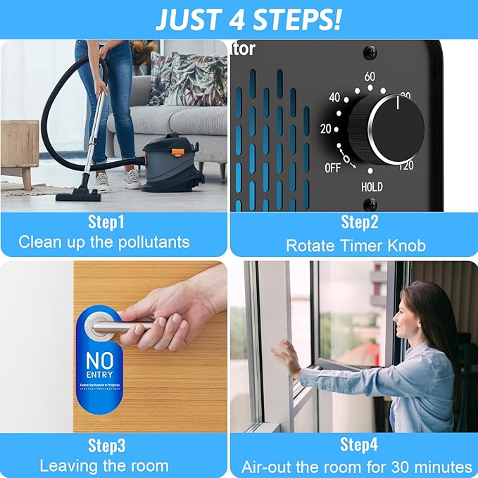 Ozone Generator 68,000mg/h, Commercial Ozone Machine Odor Removal, High Capacity Ozone Machine, Home Ozone Generator for Car, Home, Smoke, Pet, etc (Black) - by TTDMK