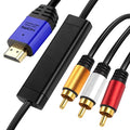 HDMI to RCA 10FT Cable with IC, HDMI Male to 3-RCA BL AV Cable Video Audio Component Converter Adapter 1080P Cable for TV HDTV DVD
