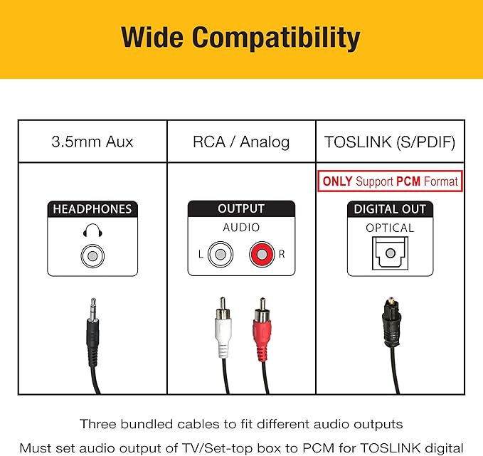 HomeSpot Wireless Neckband Headphones for TV Watching with Bluetooth 5.3 aptX LL Transmitter No Delay Lightweight High Volume Ideal for Seniors 3.5mm Aux RCA TOSLINK Optical