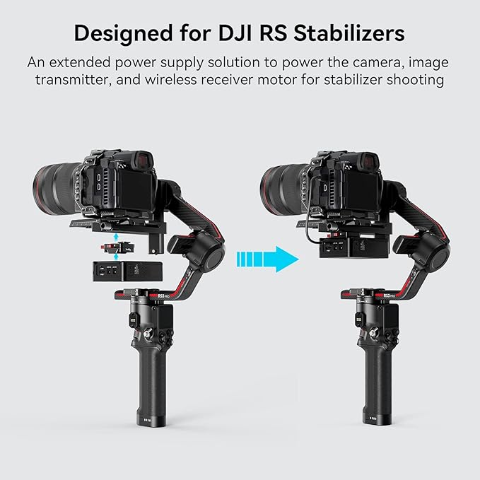 SMALLRIG Mini V Mount Battery Plate for DJI RS 3 / RS 3 Pro/RS 2 / RSC 2 Gimbals, Comes with V-Lock, Cold Shoe & 1/4"-20 Threaded Holes for V Mount Battery & NP-F Battery - 4189