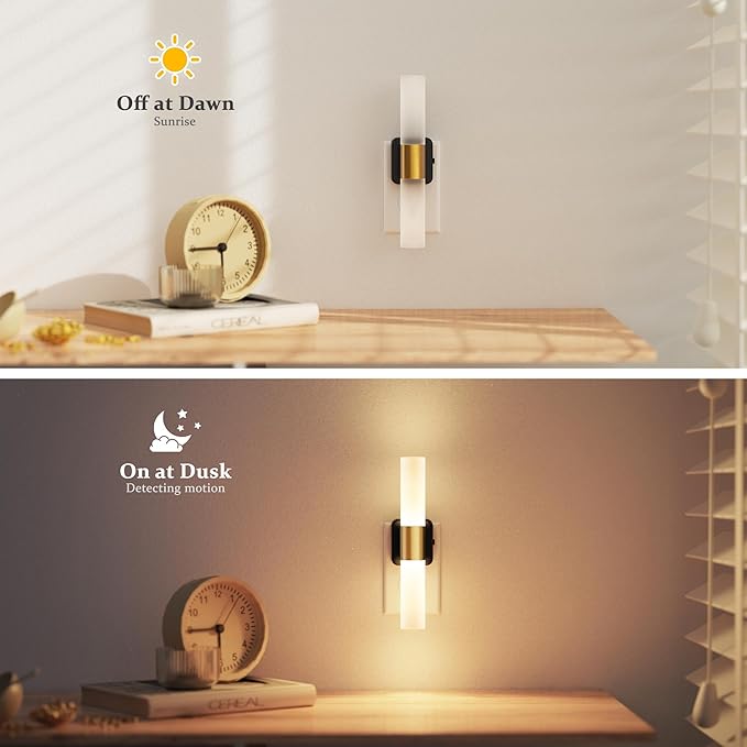 JandCase LED Night Light, 2 Pack Night Lights Plug into Wall, 3000K Soft White, 0-100LM Adjustable Brightness, 180° Rotating Plug in Night Light with Auto Light Sensor for Bedroom Bathroom Hallway