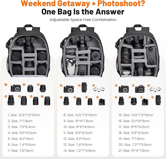 Cwatcun Camera Backpack Bag Professional - Image 3