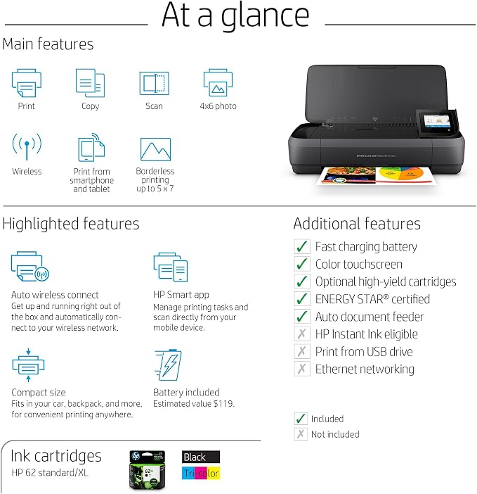 HP OfficeJet 250 Portable Printer - Image 3