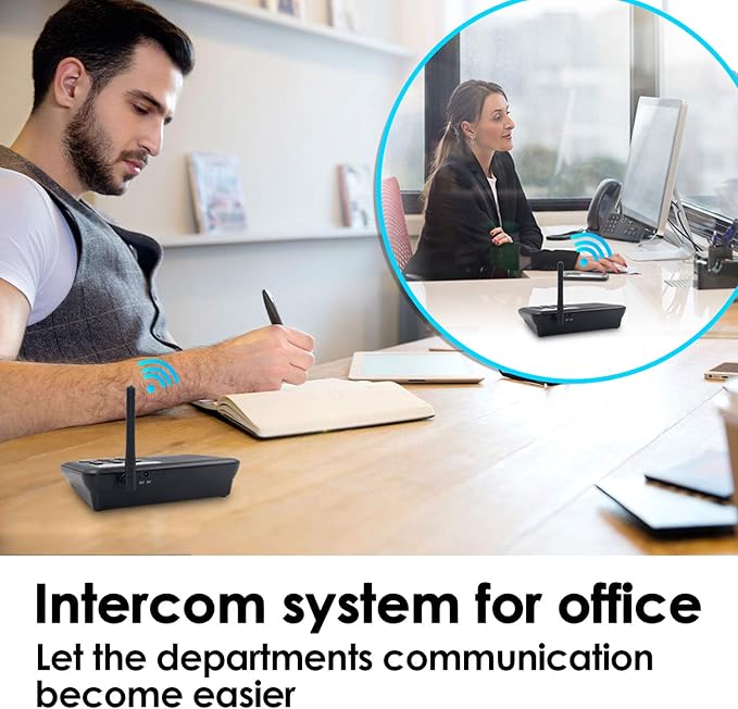 Intercoms Wireless for Home, 5280 Feet Long Range Wireless Intercom System for House, 10 Channels Intercoms System for Business, Room to Room Intercom System with Monitor for Elderly LD666-3P