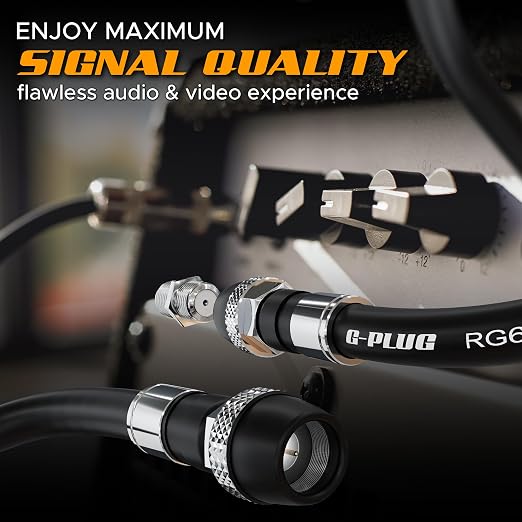 G-PLUG RG6 Coaxial Cable 150FT – Triple Shielded, Waterproof, 75 Ohm - Image 7