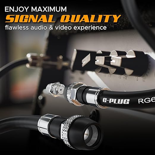 G-PLUG RG6 Coaxial Cable 30FT – Triple Shielded, Waterproof, 75 Ohm - Image 7