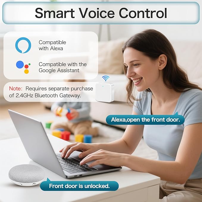 Smart Locks Front Door, Keyless Entry Door Lock with App Control, Fingerprint Deadbolt Alexa with Touchscreen Keypad Code, Bluetooth Electronic Deadbolt Auto-Lock for Home