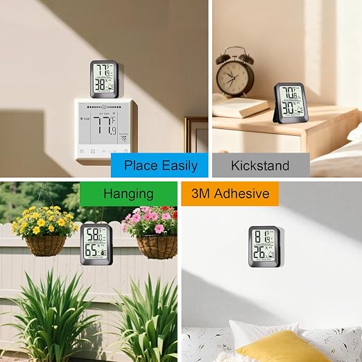 Antonki 4 Pack Mini Room Thermometer Hygrometer Indoor Temperaure and Humidity - Image 4
