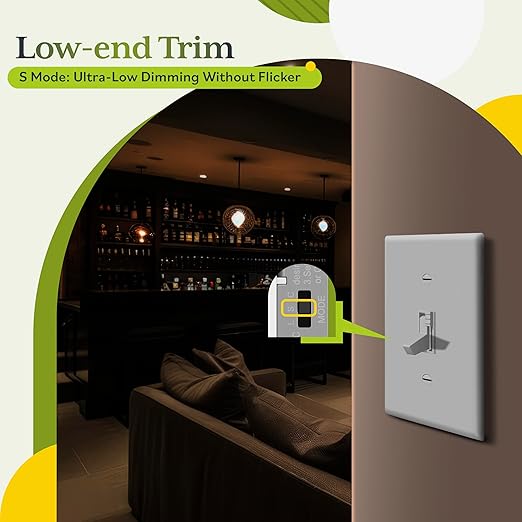 TG Digital Toggle Dimmer Light Switch for Dimmable LED, CFL and Incandescent Light Bulbs, Single Pole/ 3-Way, Wall Plate Included, UL Listed, 2 Pack, White