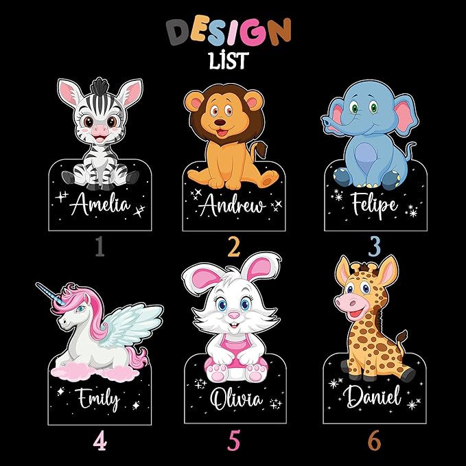 hun concept Kids Lion Night Light – Personalized Name Lamp for Boys & Girls, Custom Animal LED Bedroom Decor, Baby Nursery Nightlight Gift, Cute Safari Theme Children’s Room Lamp