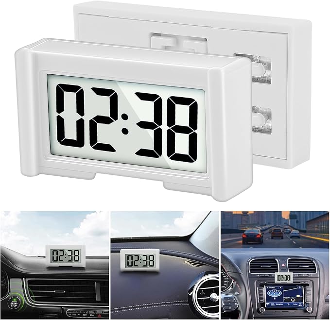 YOUNGFLY Small Digital Clock, Vehicle Adhesive Clock by YOUNGFLY