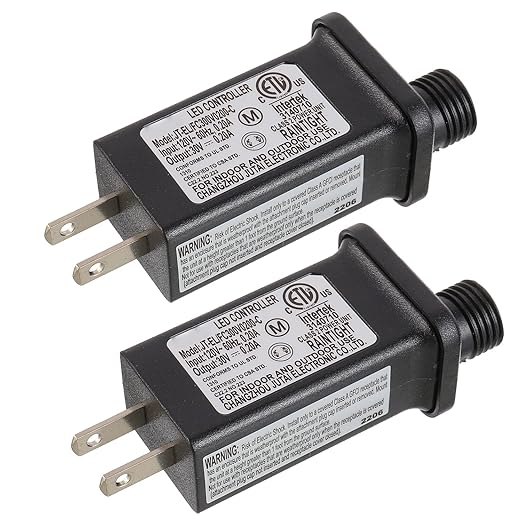 SIGANDG 30V 6W LED Transformer Replacement Class 2 Power LED Controller with 8 Modes Supply for Christmas String Light Inflatable Decorations IP44 Waterproof Low Voltage Transformer(2 Pcs)