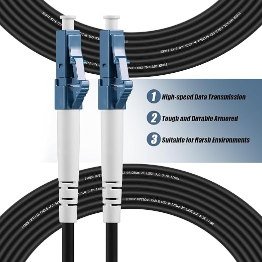 Fibergaga-7M OS2 LC to LC Fiber Optic Cable Outdoor Armored, Single Mode - Image 2