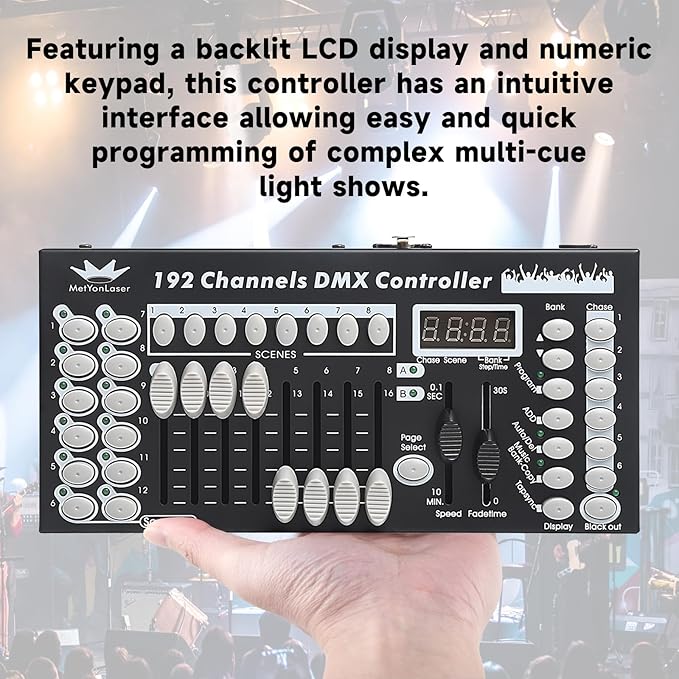 DMX Controller DMX Console,192CH Dmx512 Console Controller Panel Use for Editing Program of Stage Lighting Runing