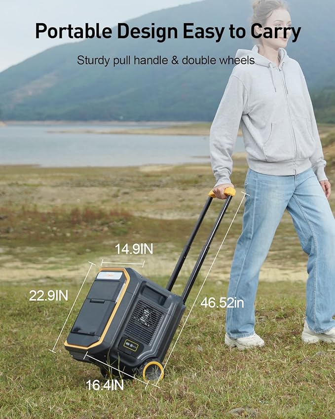 VTOMAN FlashSpeed Pro 3600 Portable Power Station, 3600W 3096Wh Solar Generator with 2Hr Fast Charge, UPS Home Backup & Outdoor Power for Camping, RV, Power Outage, Emergencies (with Wheels)