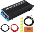 3000W Pure Sine Wave Inverter 1 USB Port 5v/2.4a,LCD Display&Remote Controller for Home, RV, Truck
