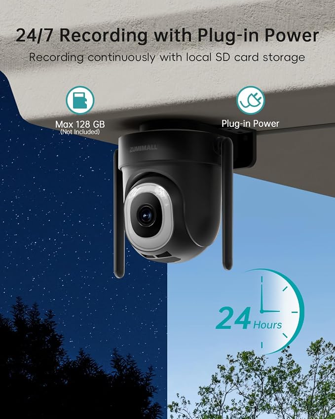 ZUMIMALL 2.5K Wired Cameras for Home Security, 2.4G/5G WiFi Outdoor Camera - Image 3