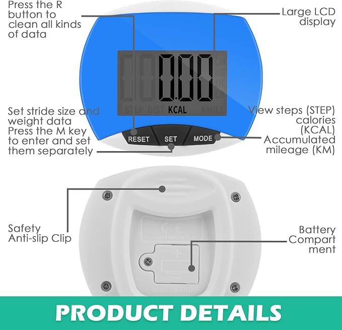 Copkim 24 Pcs Pedometer for Walking Bulk LCD Step Counter - Image 3