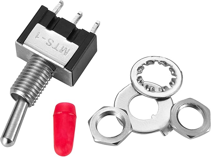 VONVOFF Toggle Switch,4pcs ON/Off SPST Switch with Pre-soldered Wire,3v/5v/12v/24v/72v/110v/220v/240v/Mini Toggle Switch for car,Truck,Light,Test Machine,Industrial Equipment.3 Pins 2 Positions,Black