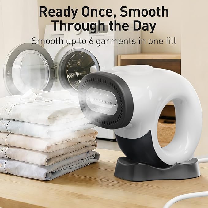 STEAVOX Vacuum Steamer for Clothes – Handheld Clothes Steamer with 2800Pa Suction & 25s Heat-Up – No-Drip Garment Steamers – Suction Steam Iron Alternative – Compact Steam Travel Iron with Base & Bag
