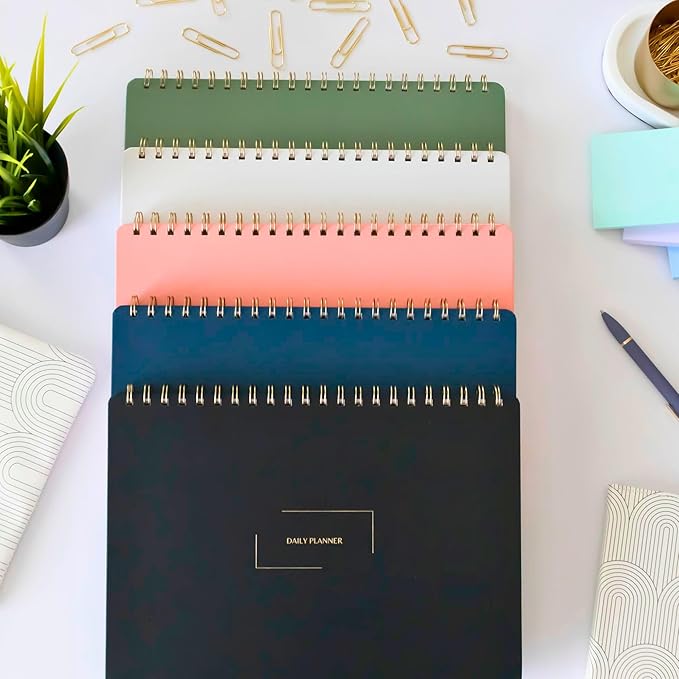 | Durable & Sleek | Undated Daily and Weekly Planner | 8.25" x 11.75" | To Do List Notebook for Work | Simple Design | Multiple Layouts | Planner and Notebook in One (Rust, Weekly Planner - Landscape)
