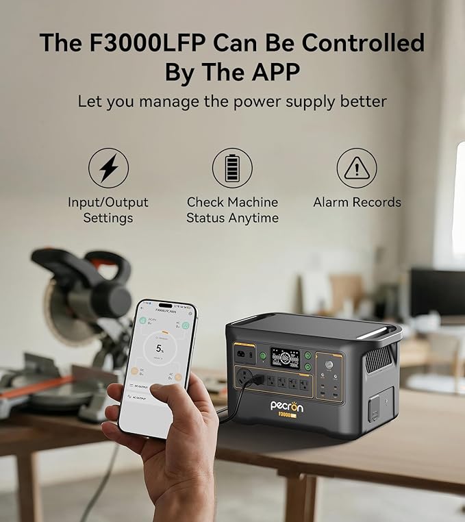 Pecron Portable Power Station F3000LFP with 3072Wh EP3000-48V Extra Battery, 3072Wh Solar Camping Generator, 3600W Solar Generator for RV, Home Use, CPAP (Total 6144Wh Generator Kit)