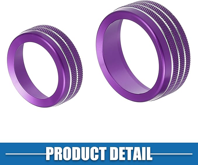 A ABSOPRO Car Air Conditioner Knobs Decals AC Radio Switch Knob Cover for Dodge Durango 2014-2020 for Jeep Cherokee Grand Cherokee 2014-2021 Purple (Set of 3)
