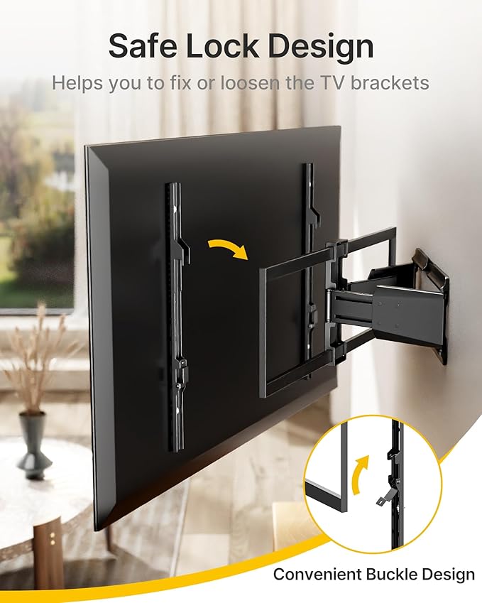 monTEK Heavy Duty Ultra Slim TV Wall Mount for 50-100 Inch TVs Up to 185lbs, Swivel & Tilt & Extension Wall Mount TV Bracket with Articulating Dual Arms, Low Profile Full Motion tv Mount