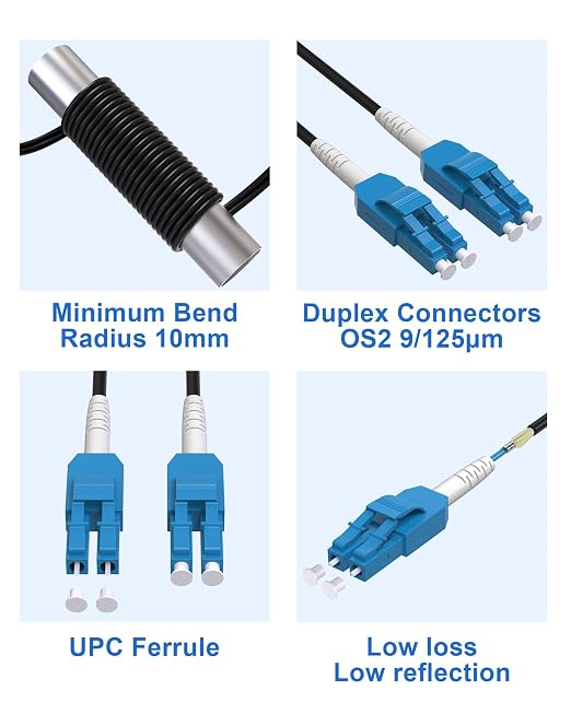 50M Uniboot Armored LC to LC Single Mode Fiber Patch Cable，OS2 Outdoor Fiber - Image 6
