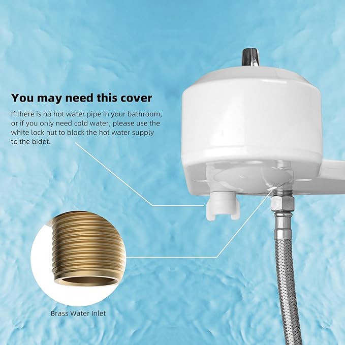 Hibbent Bidet Attachment for Toilet with Self Cleaning Dual Nozzle, Hot and Cold Water Spray Non-Electric Mechanical Toilet Seat Bidet for Rear or Female Washing Sanitizing, Rose Gold