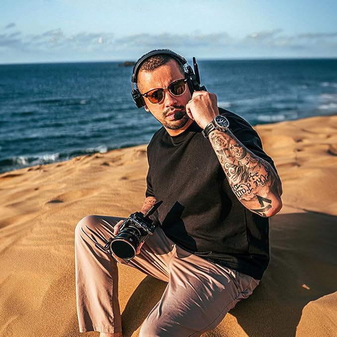 SYNCO XTalk Pro2 XPro X2 2.4GHz Wireless Headset Communication System Random Master Device 500m Operating Range Real-time Monitoring AI Noise Reduction Headset for Movie Shoot Live Show (2Pcs)