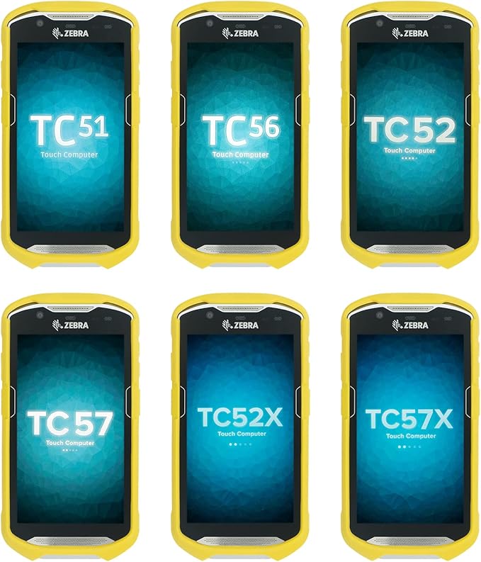 Protective Cover Bumper Case Rugged Boot with Hand Strap for Zebra TC51 TC510K TC52 TC56 TC57 (Yellow)