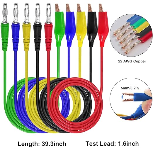 Linkhood 21PCS Back Probe Kit, Banana Plug to Copper Alligator Clip Automotive - Image 5
