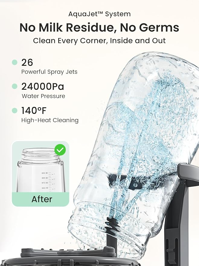Grownsy EaseClean Bottle Washer Pro | All-in-One Bottle Washer and Sterilizer and Dryer | Baby Bottle Washer for Bottles, Pump Parts & Baby Essentials | Replaces Hand Washing