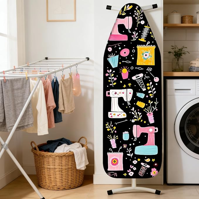 Nuxovilar Ironing Board Cover Needle Cotton 15x54 Inches | Ironing Board Cover and Pad Durable Needle Cotton for Home, Laundry Room, Bedroom Use