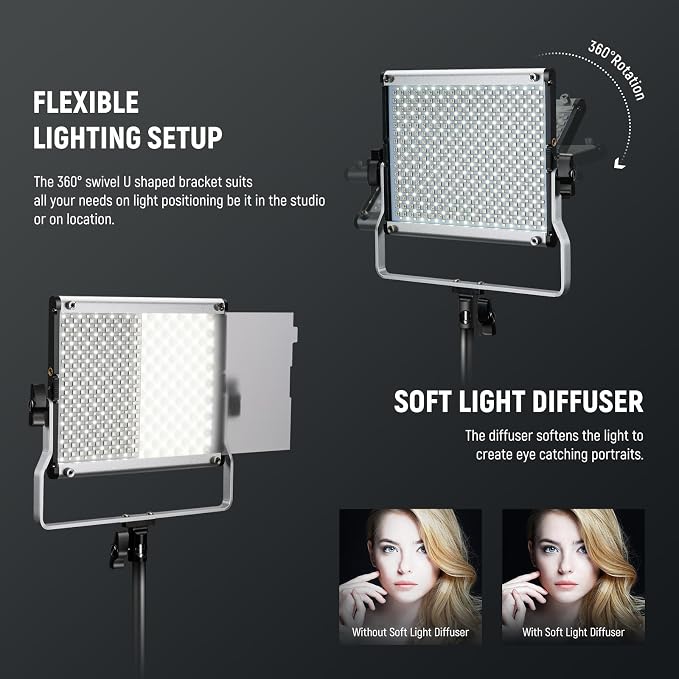 NEEWER Upgraded RGB LED Studio Video Light - Image 6
