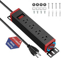 10 Inch Rack PDU Power Strip,1U RackMount Surge Protector Power Strip with15A Overload Switch, 360° Rotatable Mounting, for 10'' Mini Server Network Cabinets/Rack/Self, 6ft Cable