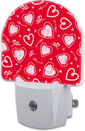 sndheke Valentine's Day Love Words and Arrow Night Light for Kids, Red Love Hearts Night Light Plug in with Dusk to Dawn Sensor,0.5w Energy Saving Nightlight for Hallway Stairway Kitchen Bedroom