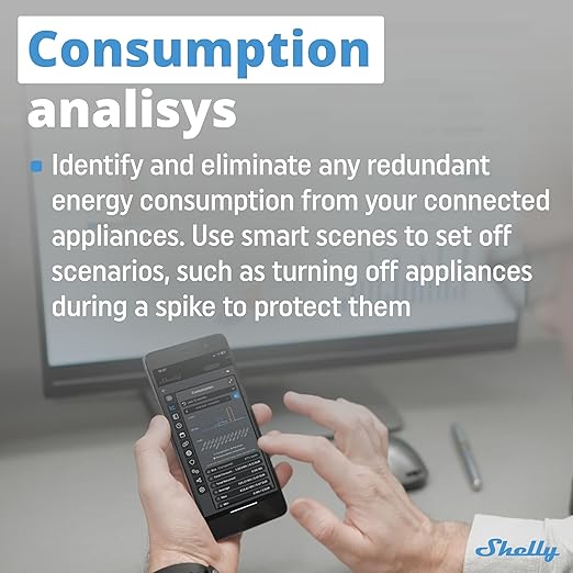 Shelly PM Mini Gen3 | WiFi Smart Power Meter 1 Channel 16 A | Home Automation | Bluetooth Gateway | Compatible with Alexa & Google Home | iOS Android App | No Hub Required | Smart Schedules