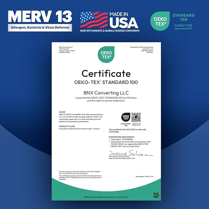 BNX TruFilter 10x30x1 Air Filter MERV 13 (4-Pack) - MADE IN USA - Electrostatic Pleated Air Conditioner HVAC AC Furnace Filters for Allergies, Pollen, Mold, Bacteria, Smoke, Allergen, MPR 1900 FPR 10